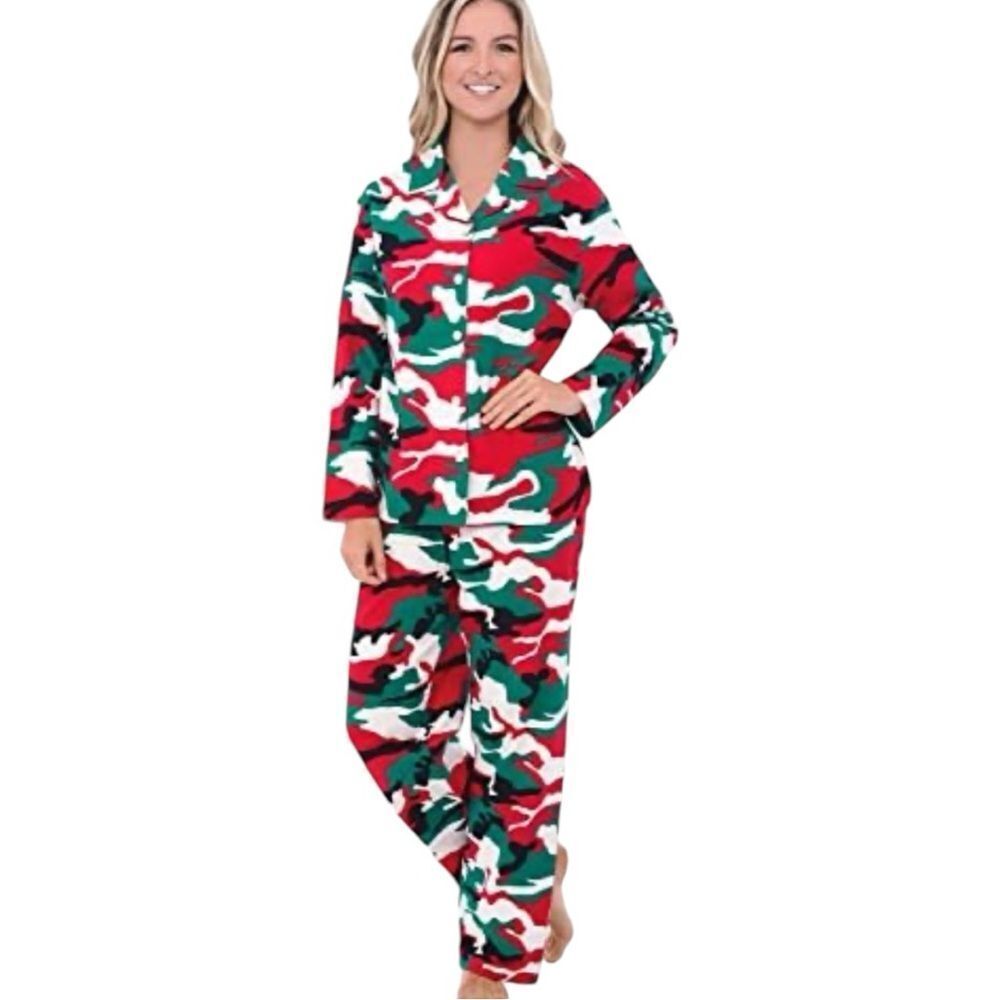 Alexander Del Rossa Christmas camo flannel pjs